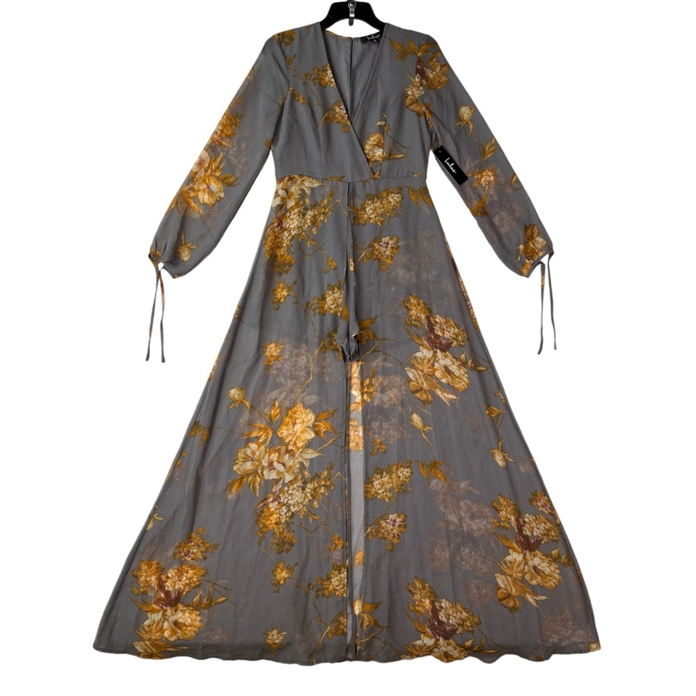 NEW Lulus Romper Womens Size M Floral Gray Gold